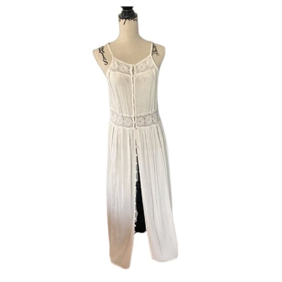 Amuse Society Embroidered Maxi Dress Cream White Size S - Picture 3 of 7